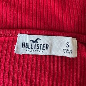 Hollister Vibrant Red Ribbed Top